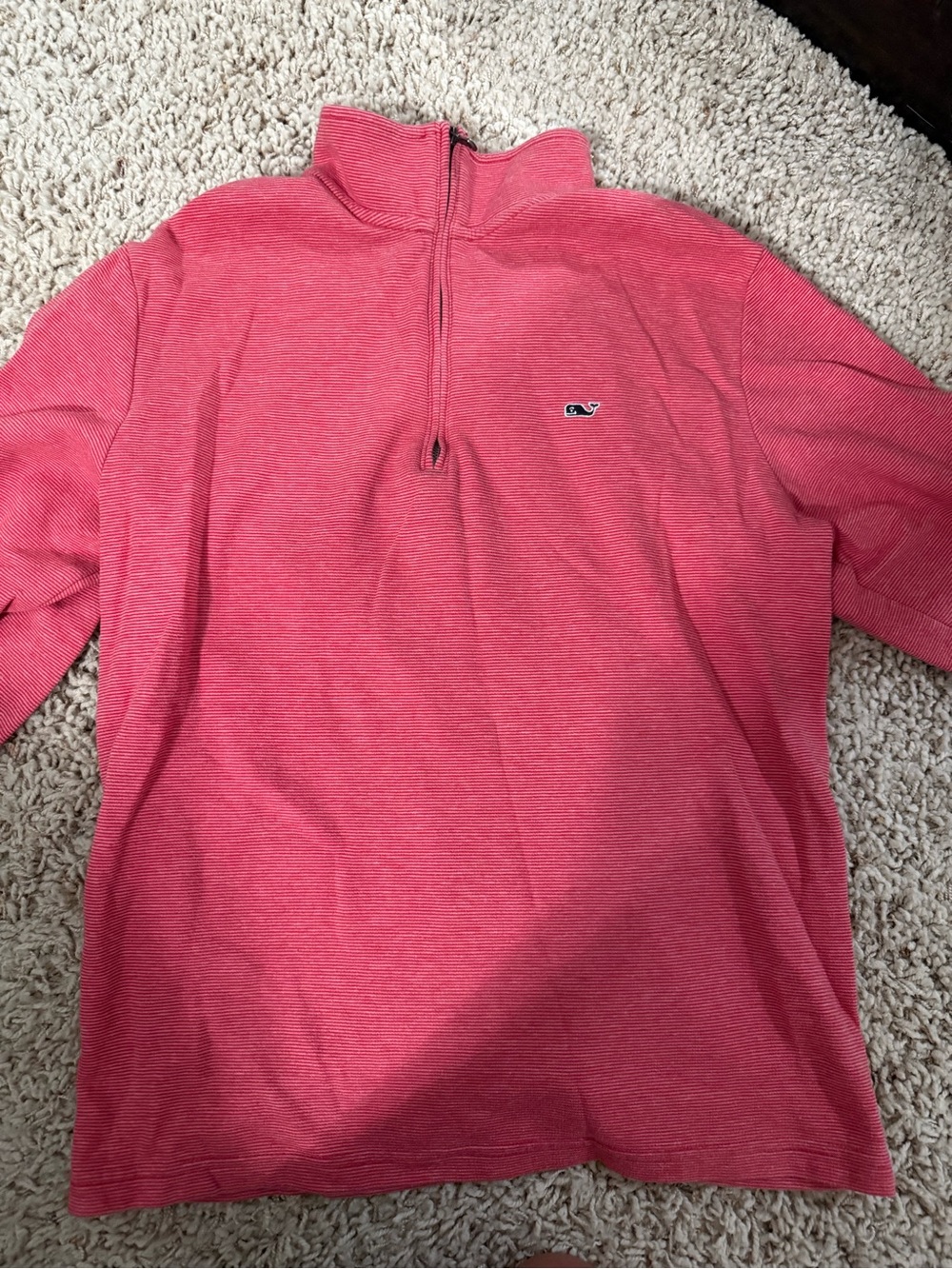 Vineyard Vines Men’s Coral Red Half-Zip Polo